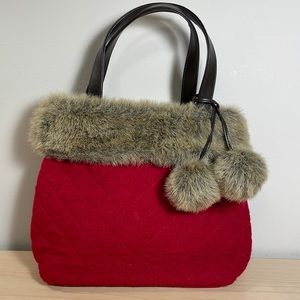 Red and Fur Christmas Bag